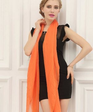 Luxusný elegantný šál v pomarančovej farbe