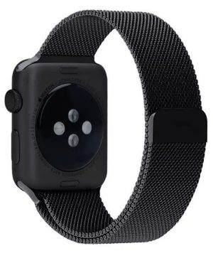 Apple iWatch náramok na Apple hodinky - Milánska oceľ - čierny