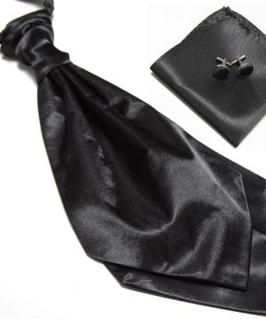 Luxusný pánsky set - ascot kravata, vreckovka a manžetové gombíky n10