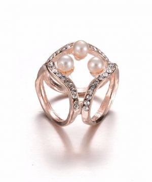 Prsteň na šatku - luxury s perlami
