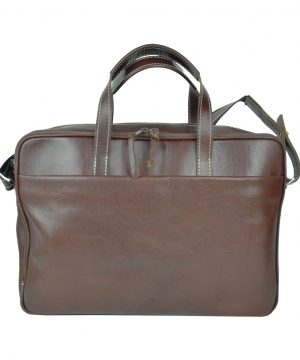 Luxusná kožená taška na notebook v hnedej farbe č.8367
