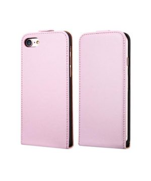 Luxusné púzdro zo syntetickej kože pre iPhone 7 Plus v ružovej farbe