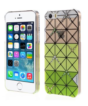 Plastový obal s kryštálmi KINGXBAR pre iPhone 5/5S/SE, Zelená farba