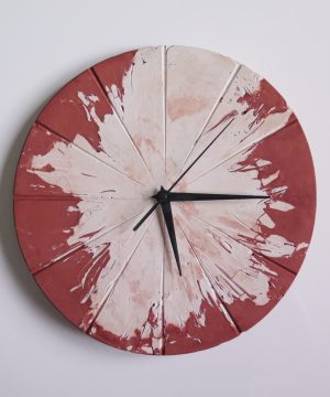 Ručne vyrobené nástenné hodiny – Terracotta explosion