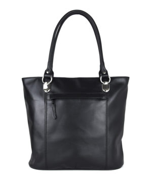 Luxusná kabelka z prírodnej hovädzej usne 8710 v čiernej farbe