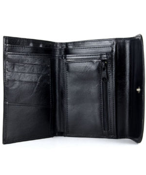 Luxusná kožená dámska peňaženka č.7947 v čiernej farbe