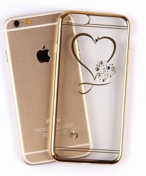 Silikónový obal srdce so šperkom na iPhone X Xs Xs Max Xr