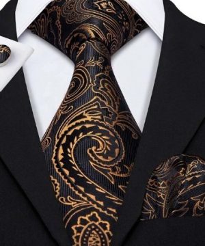 Pánska sada - kravata + manžety + vreckovka s luxusným vzorom