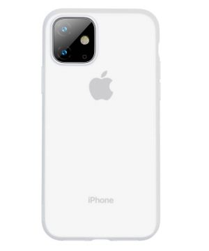 Ochranný silikónový obal pre iPhone 11 v transparentnej bielej farbe.