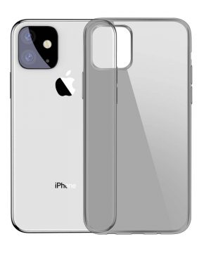 Ochranný silikónový obal pre iPhone 11 v transparentnej čiernej farbe