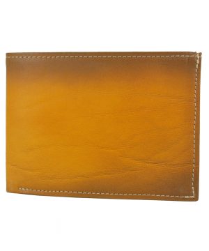 Luxusná kožená peňaženka č.8552, ručne tieňovaná v žltej farbe