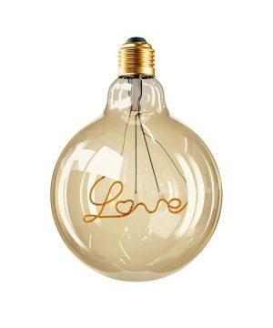 LED žiarovka s nápisom LOVE pre závesné lampy, E27, 250lm, 5W, Teplá