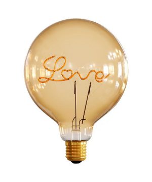 LED žiarovka s nápisom LOVE pre stolové lampy, E27, 250lm, 5W, Teplá biela, stmievateľná