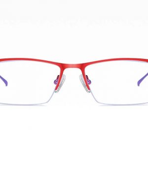 Moderné okuliare s ochranným filtrom proti žiareniu PC v červenej farbe