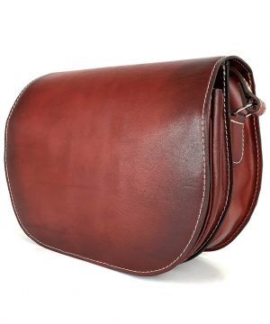 Luxusná kožená kabelka bordová, ručne tieňovaná, uzatváranie – skrytý magnet