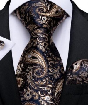 Luxusný set - kravata, manžety a vreckovka s luxusným vzorom