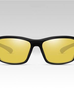 Štýlové a zároveň športové polarizované okuliare pre šoférov v noci s čierno-žltým rámom