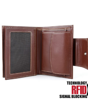 RFID kožená peňaženka v hnedej farbe č.8211