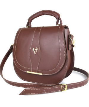 Luxusná trendová kožená kabelka v hnedej farbe