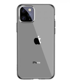 Ochranné silikónové puzdro pre iPhone 11 Pro MAX, Simplicity Series v transparentnej čiernej farbe
